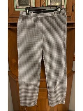 Theory Black and White Micro-Check Trousers 6